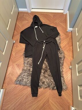 Aerie waffle Hoodie & Jogger Set small